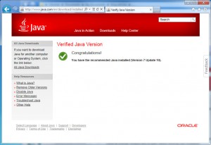 Java installation has been Verified - you have the latest version of Java