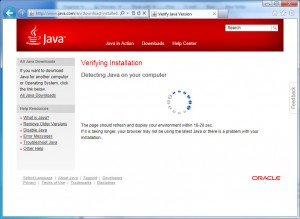 Wait while your Java version is verified...