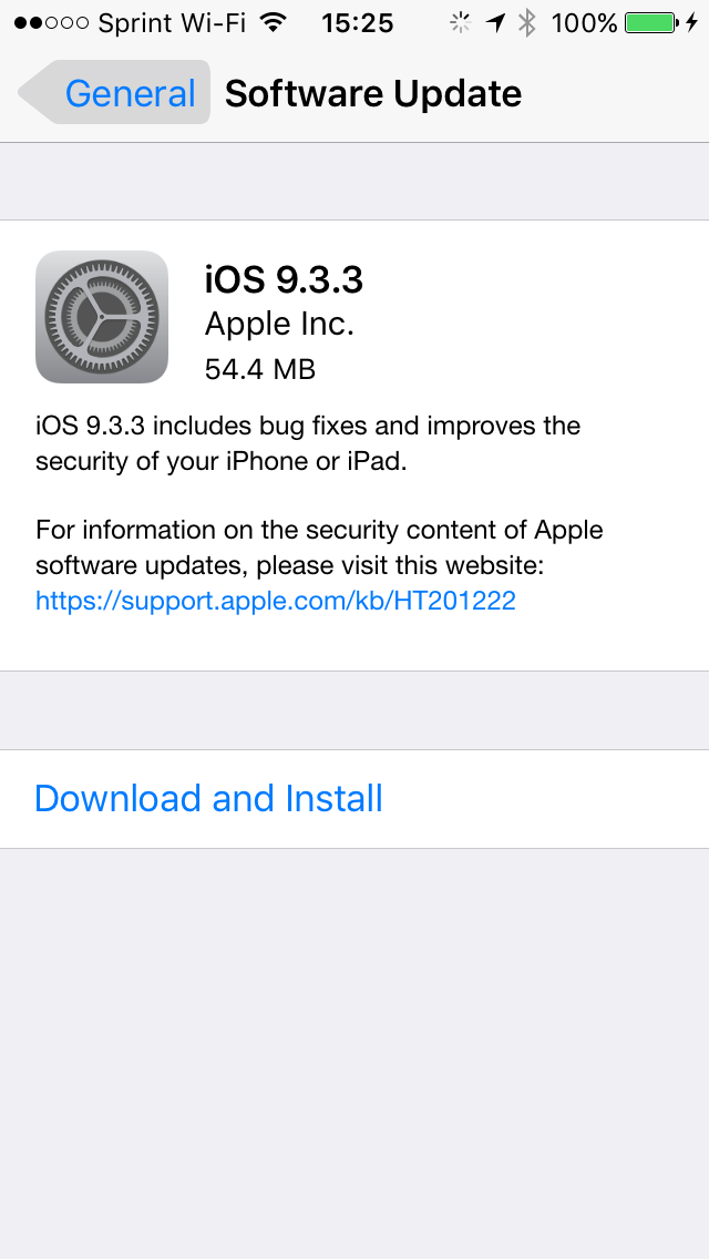 Apple software update