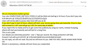 The DDOS for Bitcoin Email Example we received.